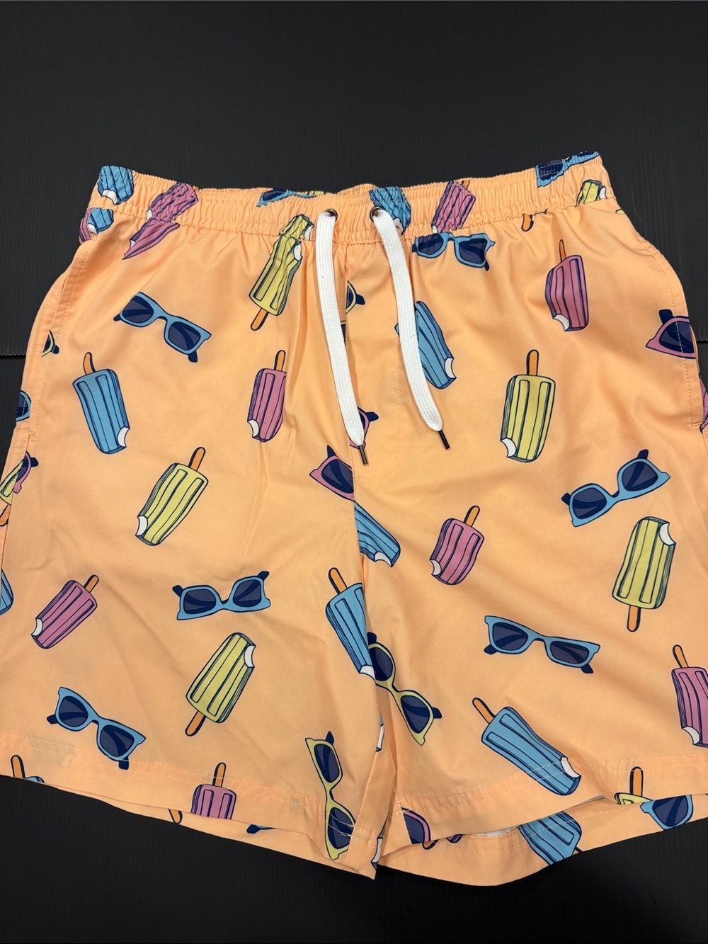 Sonoma Peach Swim Trunks with Popsicle & Sunglasses Print